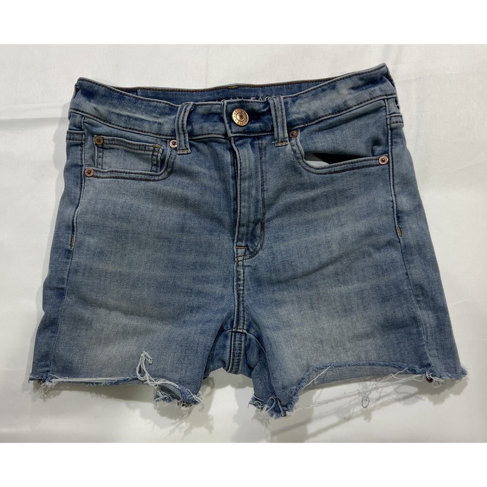 American Eagle Shorts Womens 6 Denim Raw Hem Next Level Stretch Summer